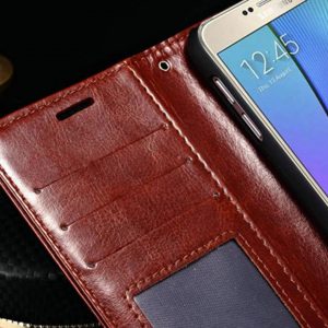 Leather Flip Cover Wallet Samsung Galaxy Note 5 Case dompet kulit HP 2