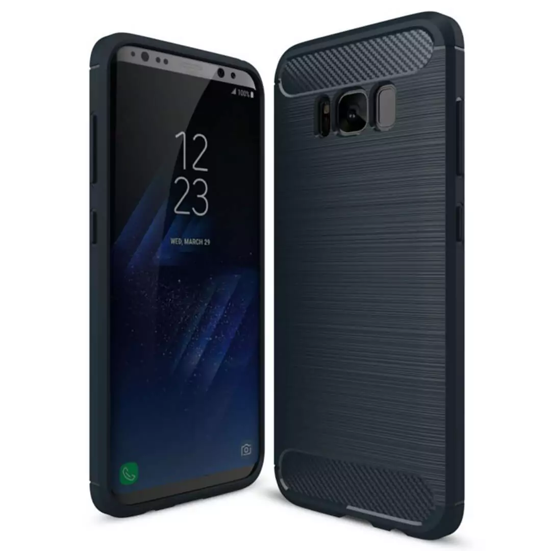 Samsung Galaxy S8 PLUS Carbon Fiber Soft Case Biru