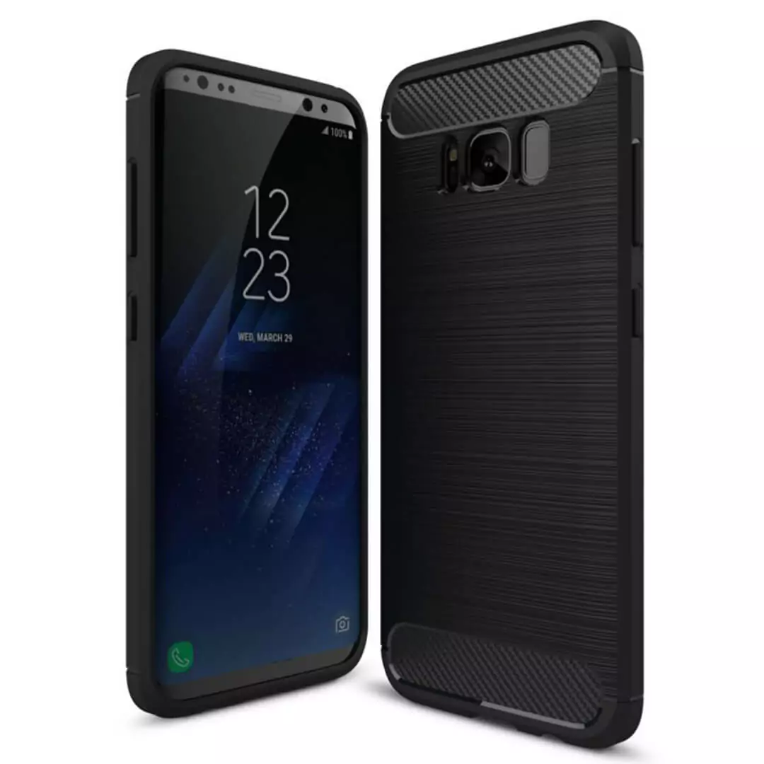 Samsung Galaxy S8 PLUS Carbon Fiber Soft Case Hitam