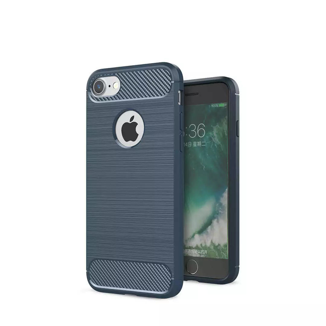 iPhone 66s Carbon Fiber Soft Case Biru