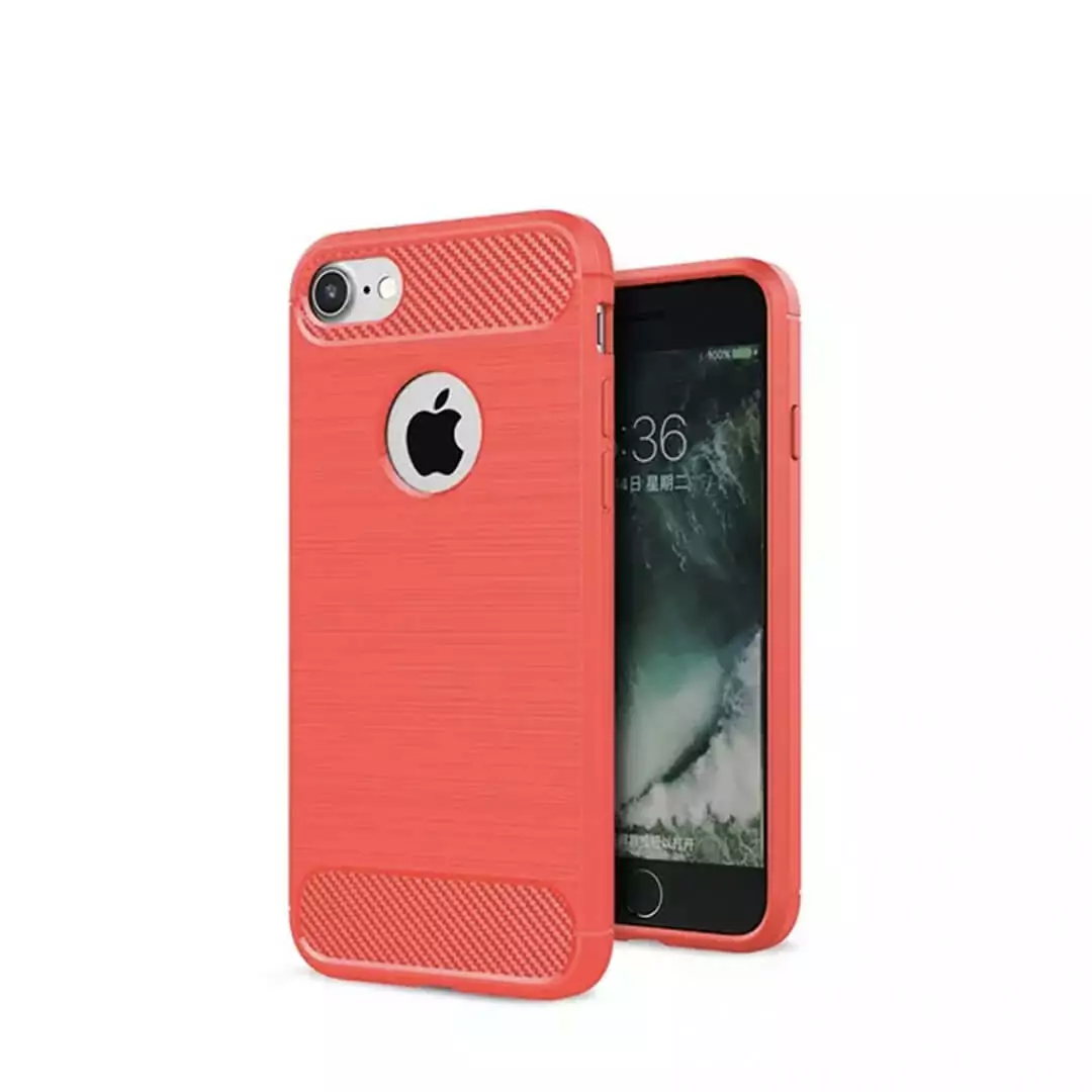 iPhone 66s Carbon Fiber Soft Case Merah