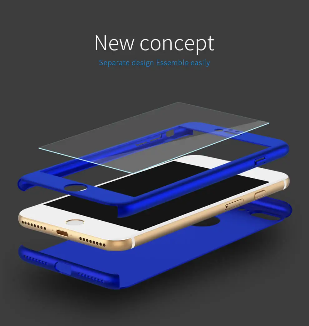 iPhone 7 360 Full Cover Ultra Thin Sand Scrub Hard Case NEW