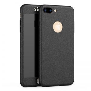 iPhone 7 Plus 360 Full Cover Ultra Thin Sand Scrub Hard Case Black 2