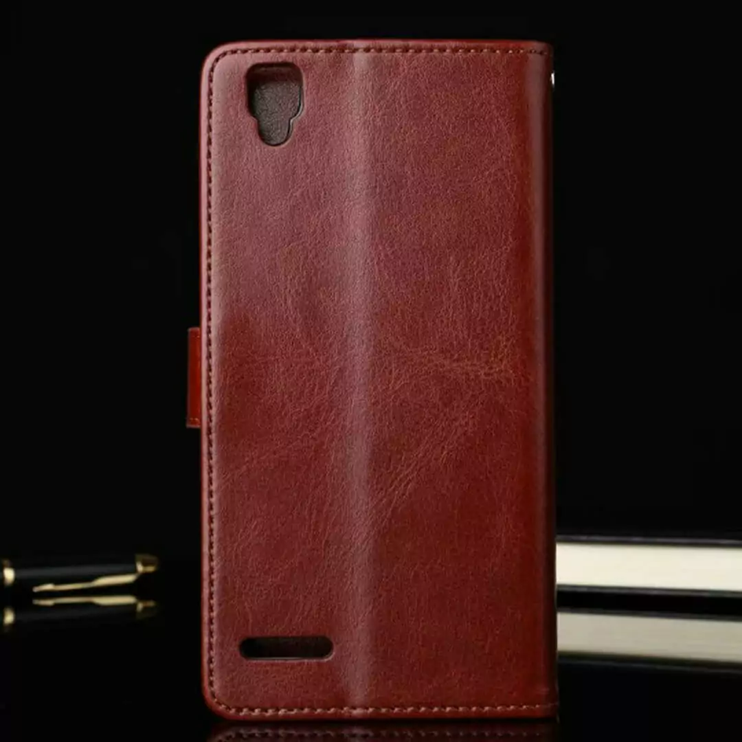 Leather Flip Cover Wallet OPPO F1 2