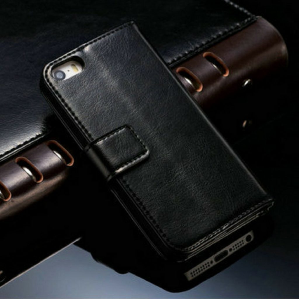 Leather Flip Wallet Softcase iPhone 6 Plus Black 1