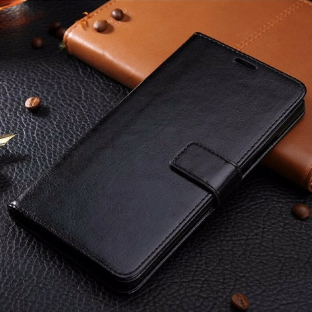 Leather Flip Wallet Softcase iPhone 6 Plus Black