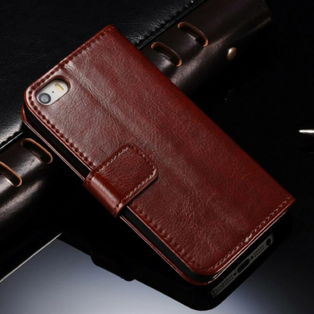 Leather Flip Wallet Softcase iPhone 6 Plus Brown 1