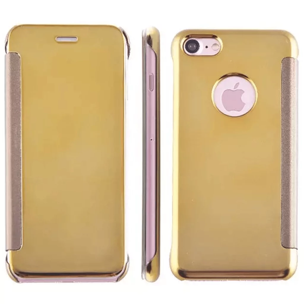 Smart View Mirror Premium Flip Case iPhone Gold