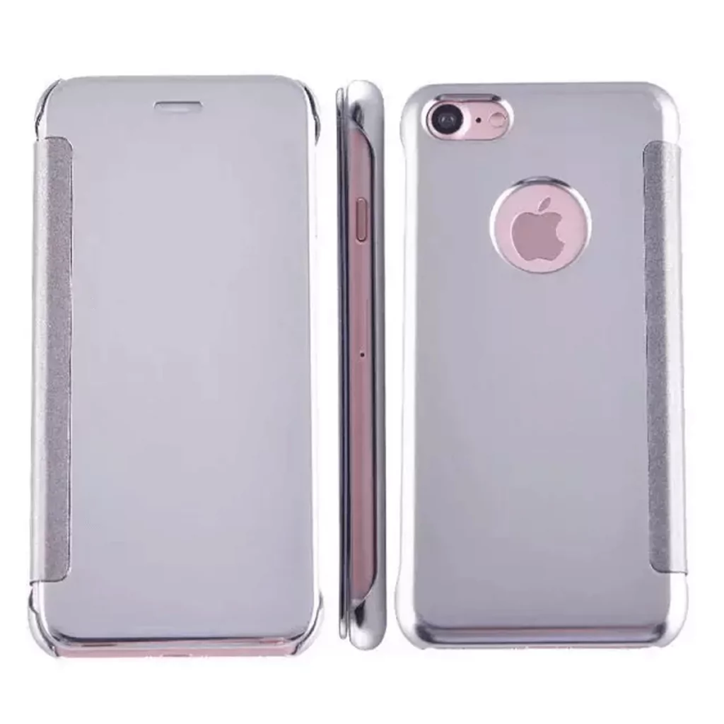 Smart View Mirror Premium Flip Case iPhone Silver