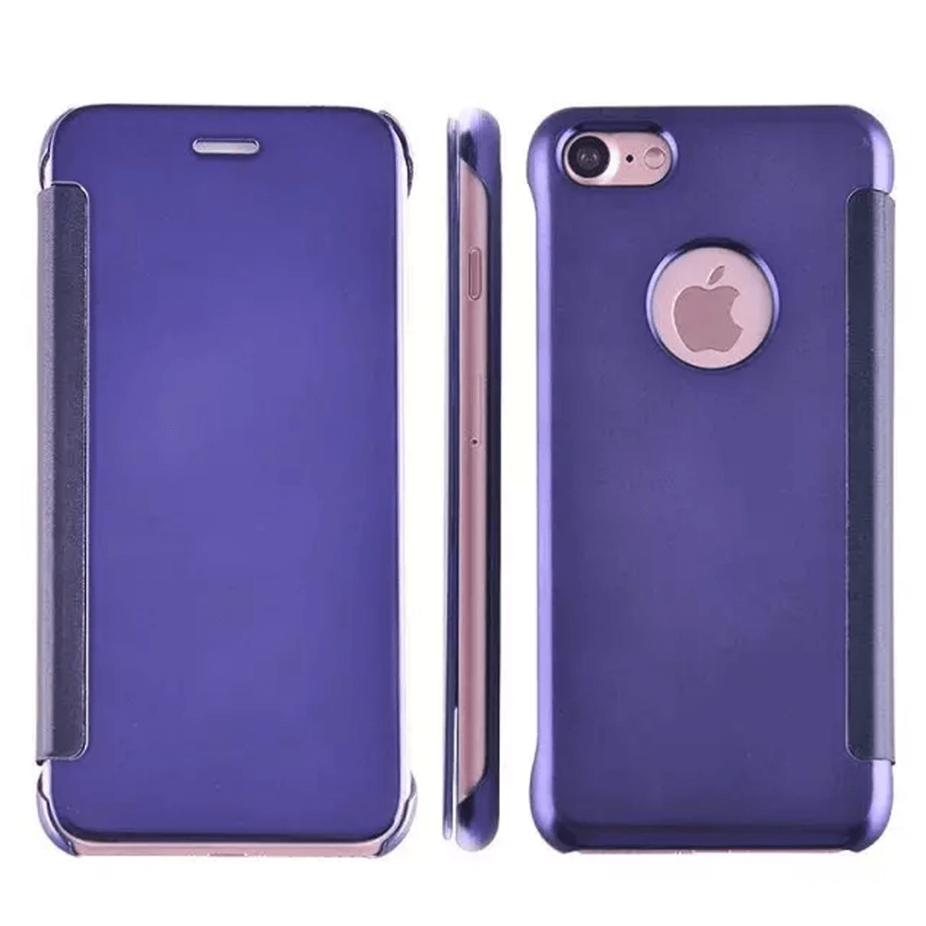 Smart View Mirror Premium Flip Case iPhone Ungu