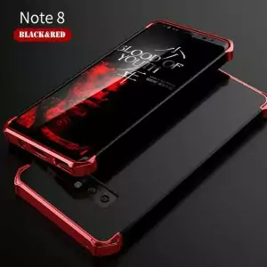 Samsung Note 8 Hero Shield Baby Skin Hard Case Black Red