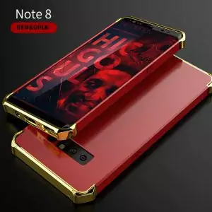 Samsung Note 8 Hero Shield Baby Skin Hard Case Red Gold