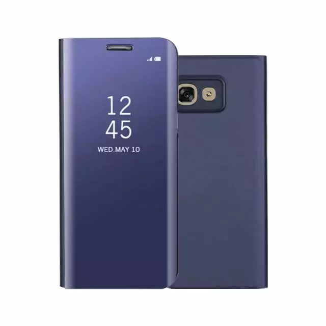 CTRINEWS Mirror Clear View Smart Flip Case For Samsung Galaxy A3 A5 A7 2017 Stand Leather Deep blue
