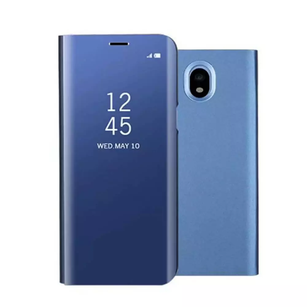 For Samsung Galaxy J7 2017 EU Version J730 Case 5 5 Inch Mirror Flip Stand IDOOLS Sky blue