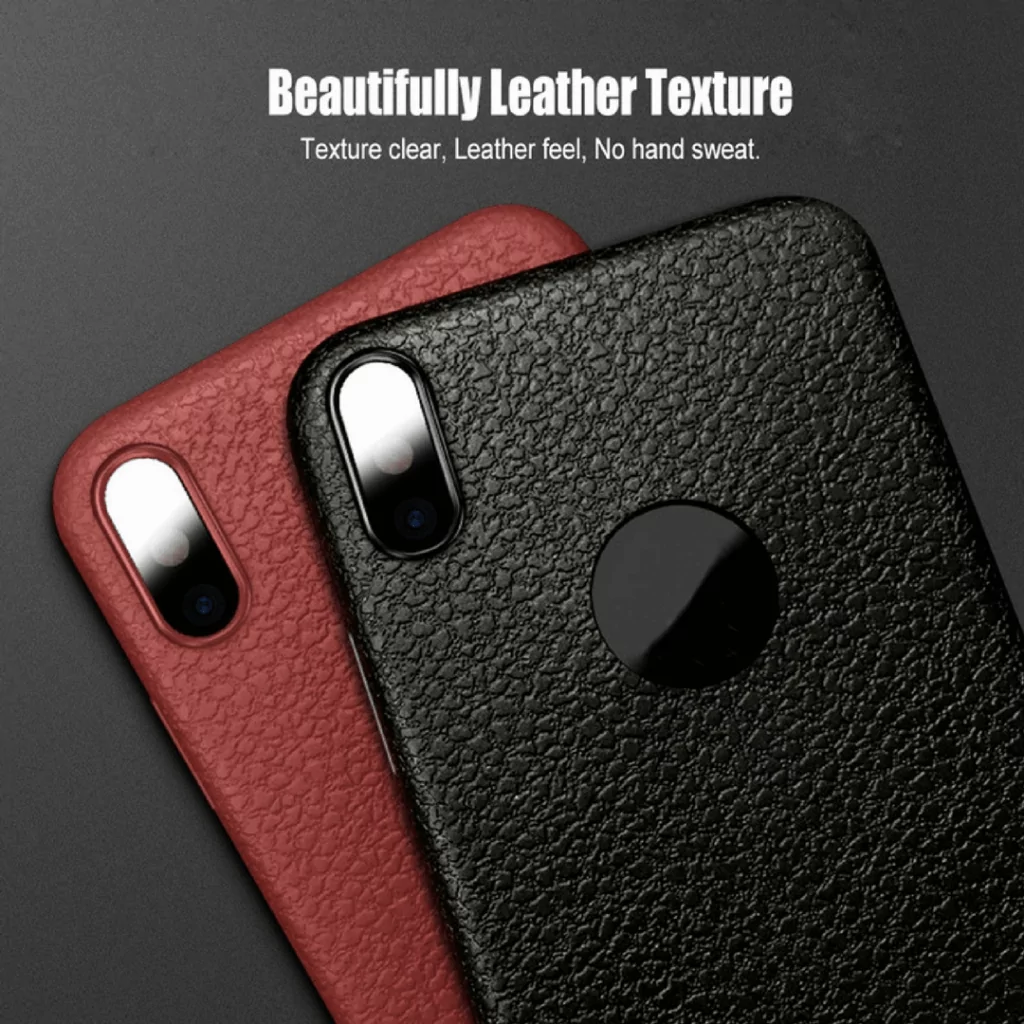 luxury Litchi leather case for iphone x case Silicone soft TPU full protection atas