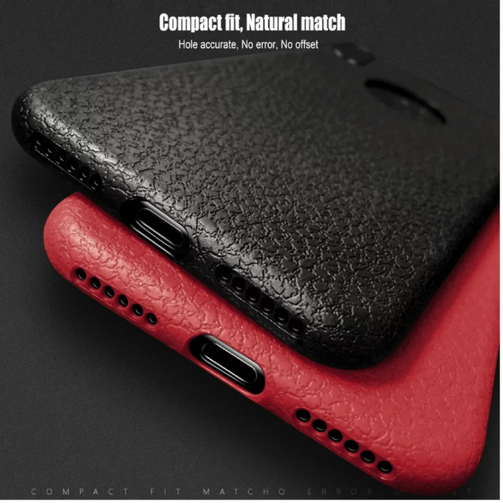 luxury Litchi leather case for iphone x case Silicone soft TPU full protection back