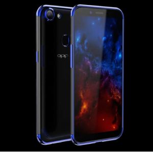 Clear Silicone Case OPPO F5 Shining Chorme Blue