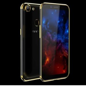 Clear Silicone Case OPPO F5 Shining Chorme Gold