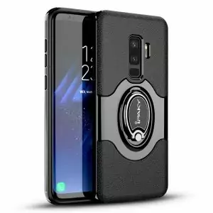 iPaky Hybrid TPU Case Samsung S9 S9 Plus With Magnet and Finger Ring Black