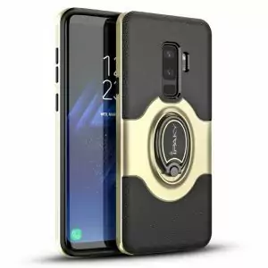 iPaky Hybrid TPU Case Samsung S9 S9 Plus With Magnet and Finger Ring Gold