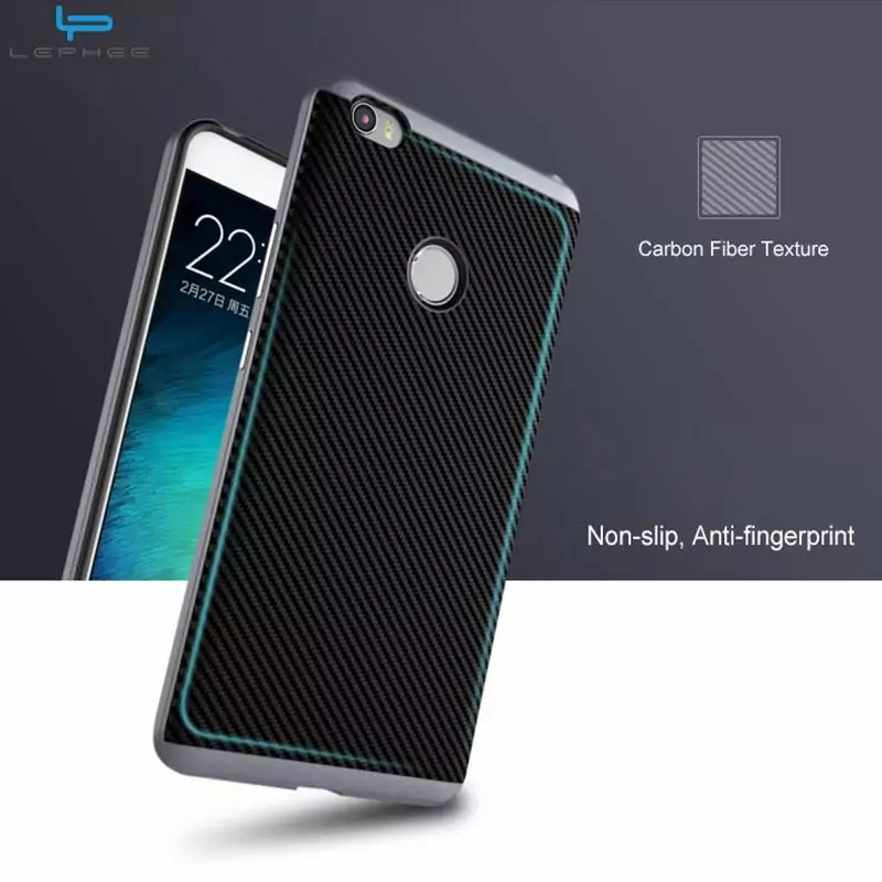 For Xiaomi Mi Max 2 Phone Cover Xiaomi Max 2 Case Silicone TPU Protective Carbon Fiber 1 compressor 1