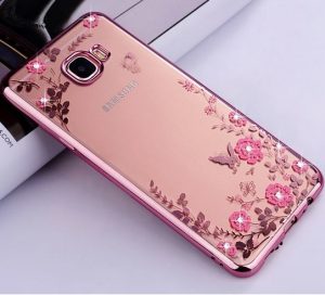 Softcase Luxury TPU FLOWER Samsung Galaxy C9 Pro Rose Gold