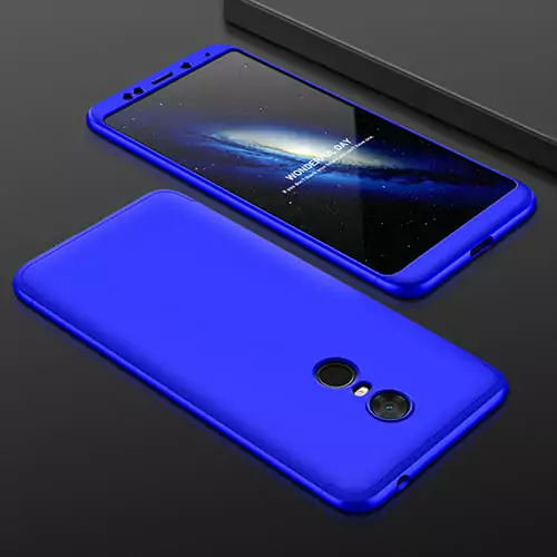 5Plus Cases For Xiaomi Redmi 5 plus Case 360 Degree Full Protection Matte Hard PC 3 Blue