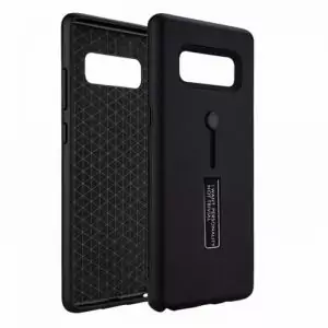 Samsung Note 8 Silicone Ring Stand Luxury Soft Gel Capa Armor Case Black