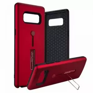 Samsung Note 8 Silicone Ring Stand Luxury Soft Gel Capa Armor Case Merah