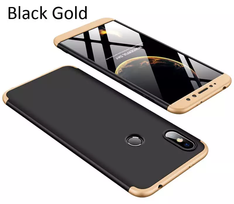 GKK Case For Xiaomi Redmi S2 360 Full Protection Cover Black Gold