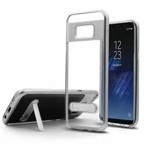 Samsung S8 Elegant Clear Ultra Thin Standiing Soft Case PC Silver