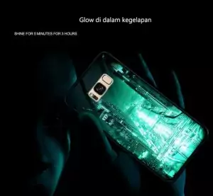Case Cover Samsung S8 Plus Crystal Glass Original Glow in the Dark 2