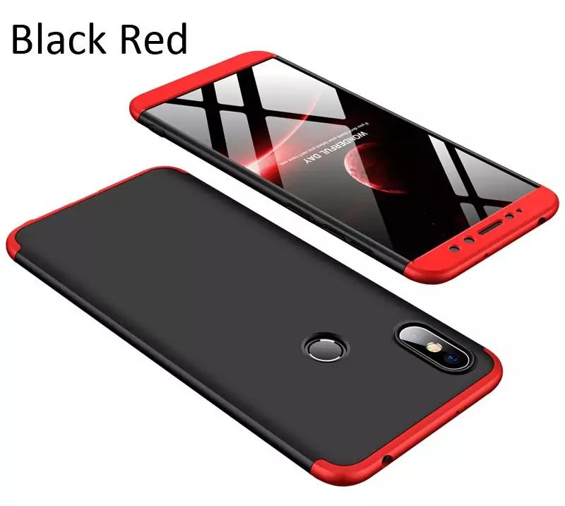 GKK Case For Xiaomi Redmi S2 360 Full Protection Cover Black Red