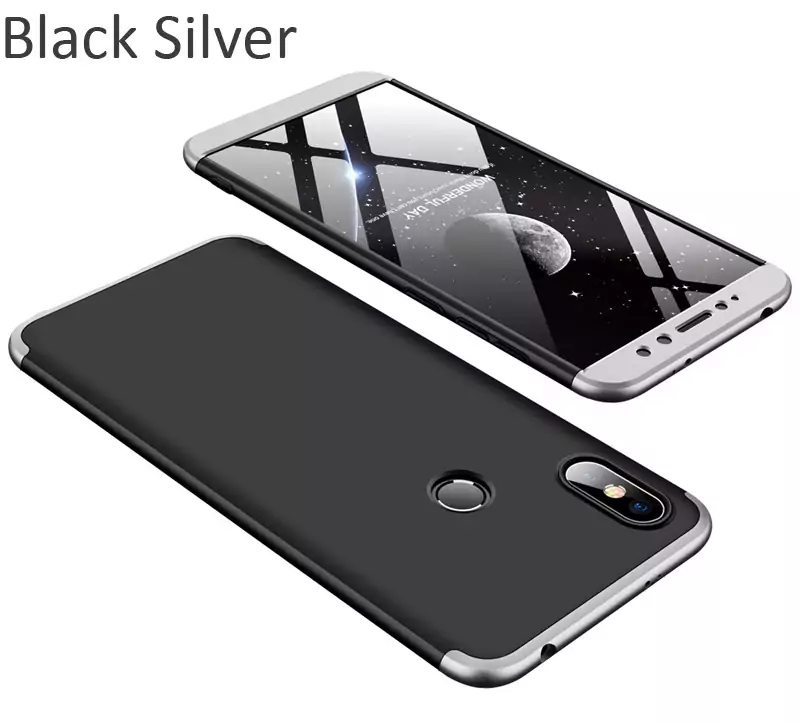 GKK Case For Xiaomi Redmi S2 360 Full Protection Cover Black Silver
