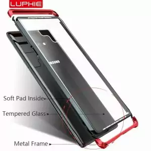 For Samsung Galaxy Note 9 Case Cover Luxury Metal Aluminum Alloy Hard Plastic Frame Transparent Tempered 1 compressor 1