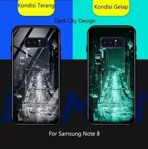 Case Crystall Glow In The Dark Samsung Note 8 Dark City