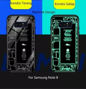 Case Crystall Glow In The Dark Samsung Note 8 Mechine