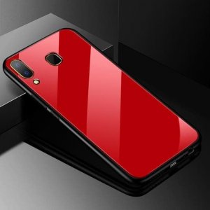 Case TPU Tempered Glass Color Back Cover Red