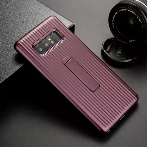 Case Vertycal With Stand Hold Note 8 Maroon