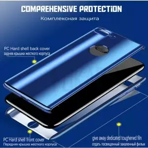 360 Plating Mirror Full Cover Phone Case For iPhone X Protector 8 6 6s 7 Plus 4 min