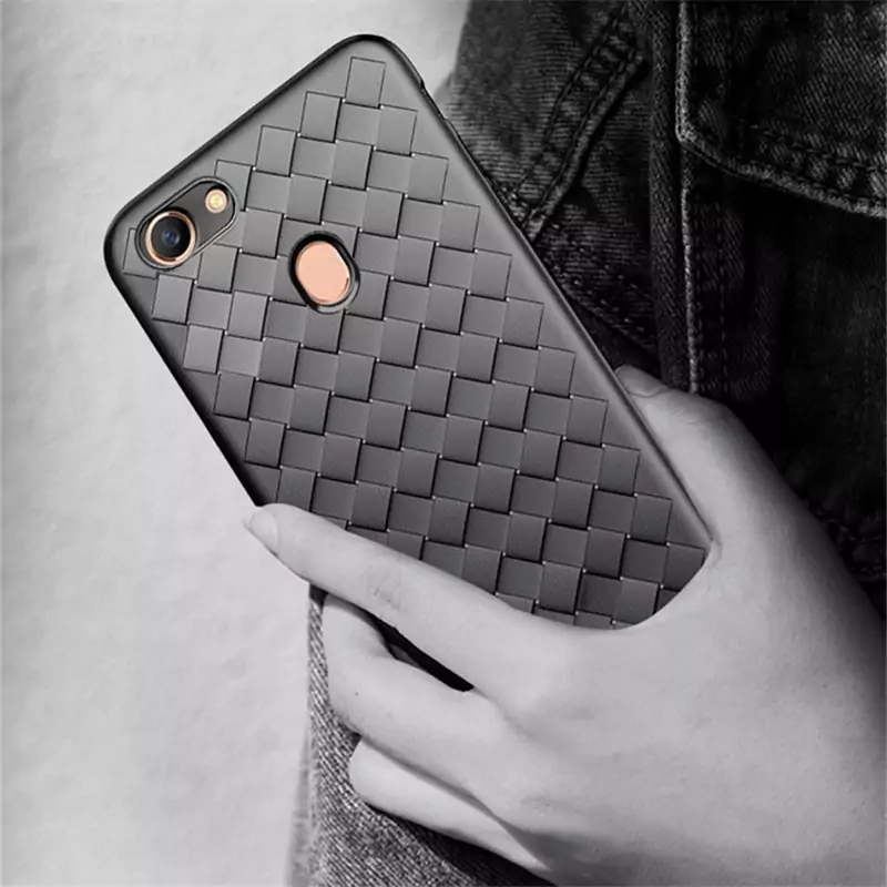 Luxury business Matte Weaving Shockproof Soft TPU Phone Cases For OPPO F3 F5 F7 F9 A59 3