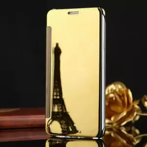 Samsung Galaxy J7 Plus Flip Mirror Cover Gold compressor
