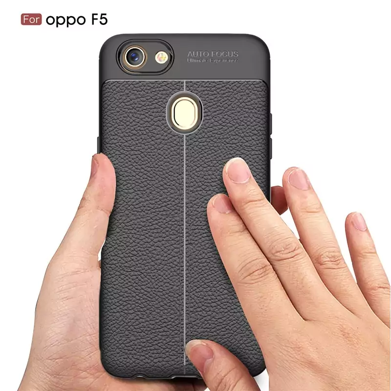 TPU Phone Case For OPPO F5 Case Leather Dermatoglyph Carbon Fiber Silicone Cover For OPPO F7 5