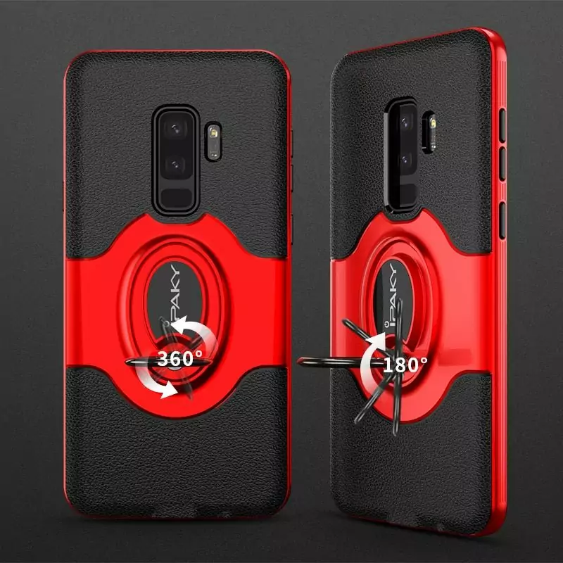 for Samsung Galaxy S9 Ring Case Magnetic Car Air Vent Holder iPaky Stand Holder Luxury Kickstand 5 compressor