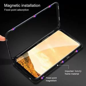 Magnetic Flip Case For Samsung Galaxy A50 A30 Case Clear Glass Case Hard Back Cover Metal 2