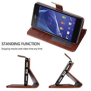 Beworlder For Sony Xperia Z1 Case Sony Z1 Business PU Leather Case Flip Stand Card Slot 2 min 3