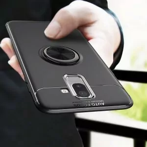 Car bracket Case For Samsung A6 J8 2018 Ring magnetization TPU PC case cover For Samsung 3 min
