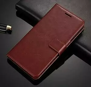 Leather Wallet Phone Case For Xiaomi Redmi 5A Brown min