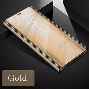Xiaomi Redmi 4A Clear view standing cover case gold min