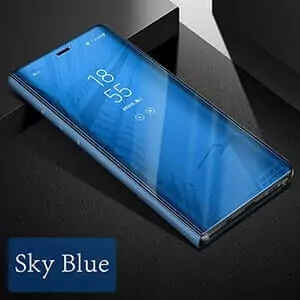 Xiaomi Redmi 4A Clear view standing cover case sky blue min